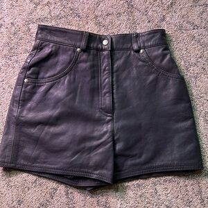 Leather shorts